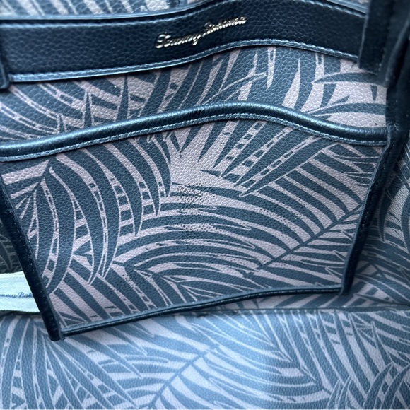 Tommy Bahama genuine leather gray leather tote like new - Picture 8 of 9